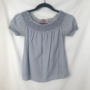 Juicy Couture Blue and White Pinstripe Shirt